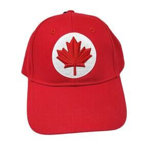 New Hudson's Bay Canada Montreal Golf Hat Red Cotton Adjustable Embroidered